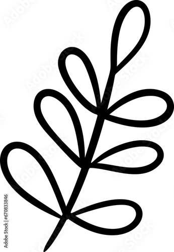 Hand drawn leaf element