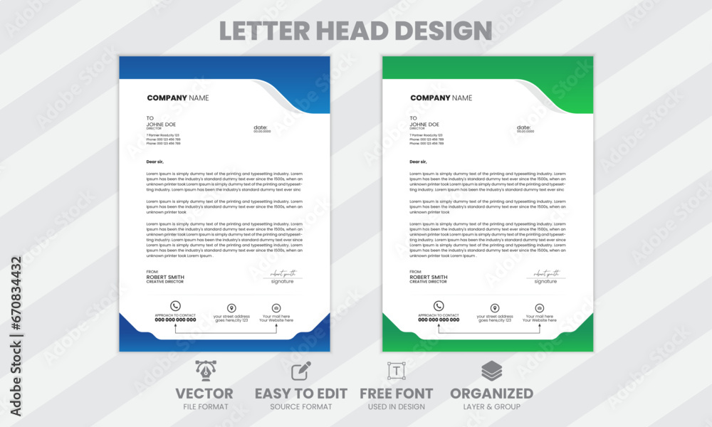 Obraz premium modern and simple letter head design.