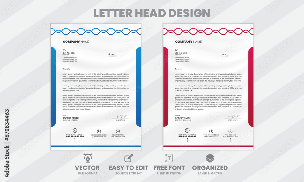 Obraz premium modern and simple letter head design.