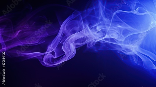 Light neon blue purple smoke color on dark background. AI generated image