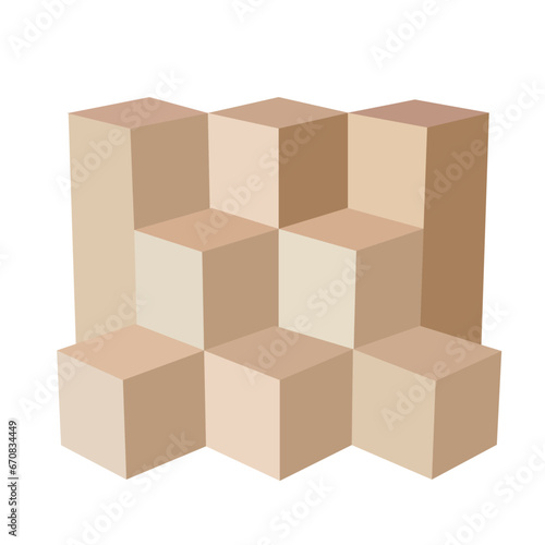 Geometric Podium Product Display On Brown Stock Illustration
