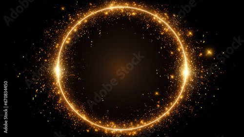 Golden RIng with Fire background Design