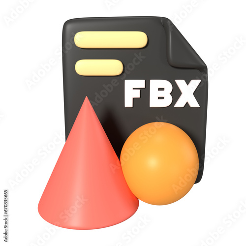FBX File Extension 3D Illustration Icon photo