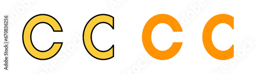 Copyright icon set for web and mobile app. copyright sign and symbol