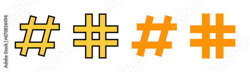 Hashtag icon set for web and mobile app. hashtag sign and symbol