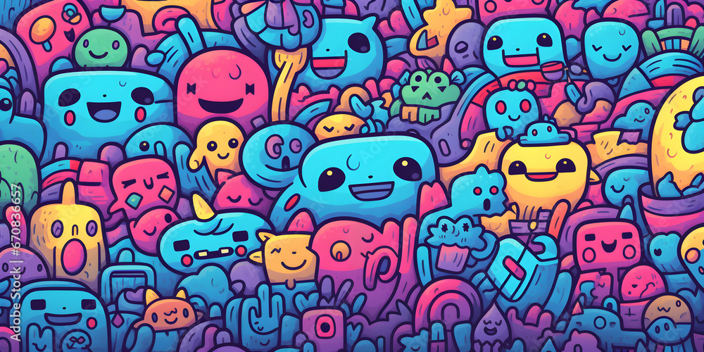 Colorful doodles art illustration background Colorful doodles art illustration background