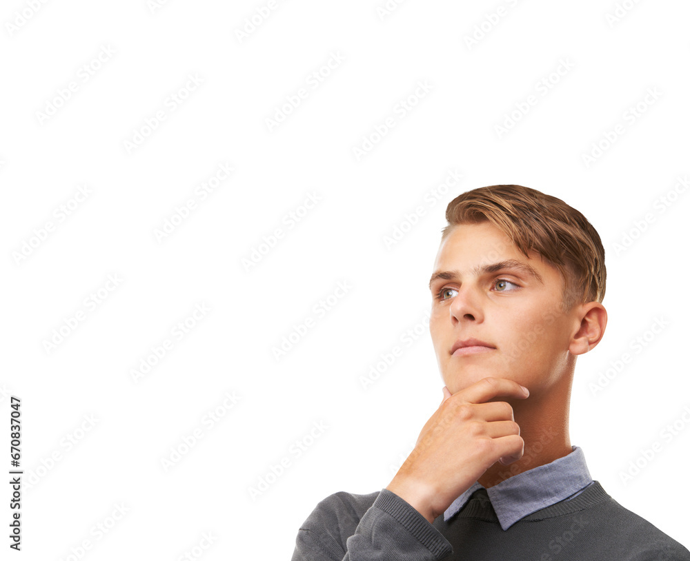 Confused, thinking and man with doubt, decision and isolated on a transparent png background. Vision, serious and person planning, problem solving and solution for idea, choice and remember memory. Confused, thinking and man with doubt, decision and isolated on a transparent png background. Vision, serious and person planning, problem solving and solution for idea, choice and remember memory.