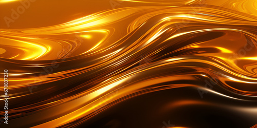 Golden Fluid Background,,Liquid Yellow Metal Wallpaper