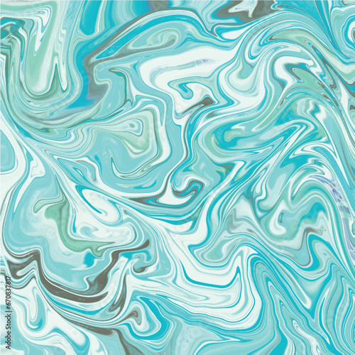 Abstract Turquoise Holographic Liquid Background