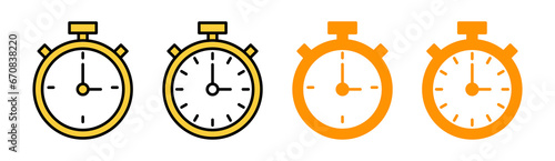 stopwatch icon set for web and mobile app. Timer sign and symbol. Countdown icon. Period of time