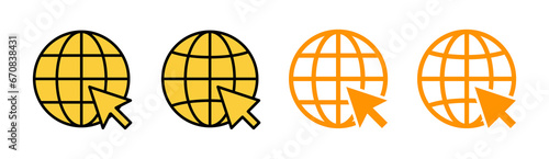 Web icon set for web and mobile app. go to web sign and symbol. web click icon. Global search icon