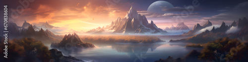 Fantasy landscape of alien world