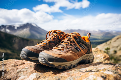 Women's Hiking Footwear on Rocky Mountain Landscape