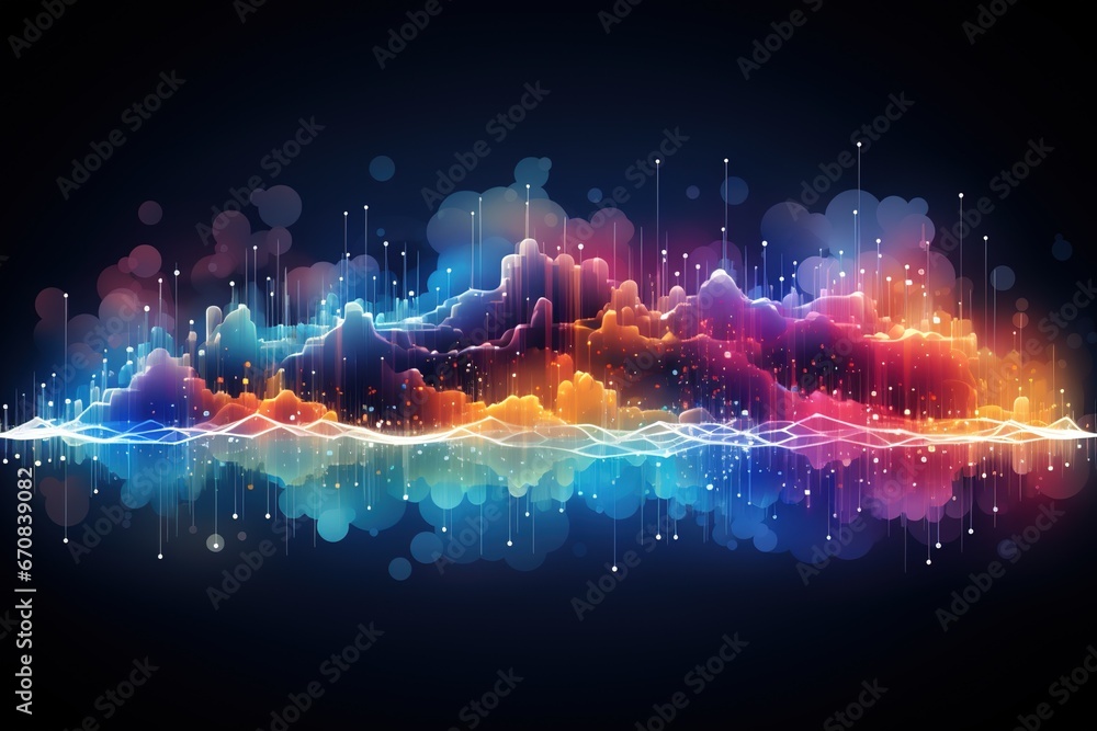 Obraz premium Abstract Background Technology, cloud networking, generative ai.