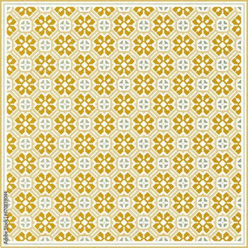 Bunga Melor Brunei Woven Seamless Pattern