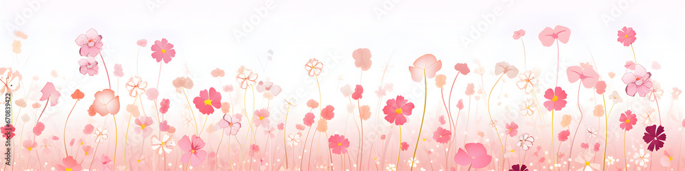 Colorful flower field illustration background