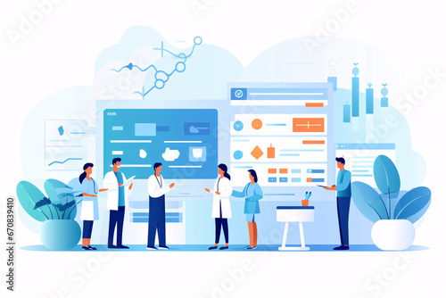 Professional medical team working and communicating together on medical consultation. 