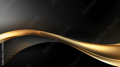 Abstract black gold 3d wave background. Golden wave on black background  luxury modern concept luxury swirling black gold background. Modern gold black abstract wave curved background for design.