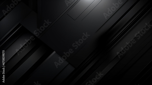 Abstract. black square and line shape background, light and shadow. Abstract black 3d background. black gradient radial blur Blackground, blank space for text.  Abstract concept data technology.  photo