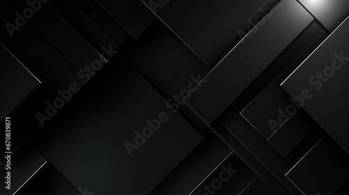 minimal blank black background. Dark squares abstract background. Abstract. black square shape background, light and shadow. black dark shelf on background for present product.