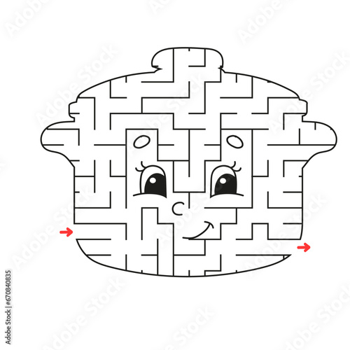 Abstract maze. Game for kids. Puzzle for children. Labyrinth conundrum. Find the right path. Education worksheet.