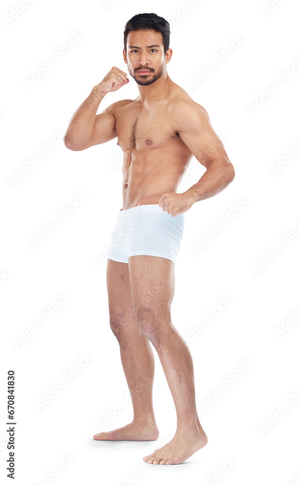 Fighter, underwear or portrait of man in martial arts, exercise or training workout isolated on png background. Healthy person, full body or topless sports athlete ready to start mma battle or boxing Fighter, underwear or portrait of man in martial arts, exercise or training workout isolated on png background. Healthy person, full body or topless sports athlete ready to start mma battle or boxing