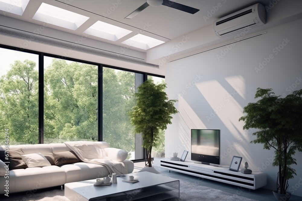 Home modern room with ceiling ventilation refers to the modern interior ...