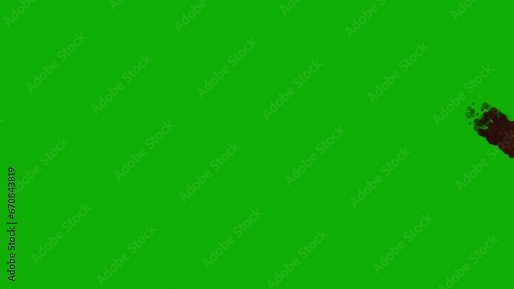 Fire stream with trajectory path on green screen background Fire stream with trajectory path on green screen background