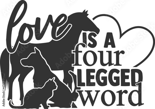 Love Is A Four Legged Word - Cowgirl Illustration