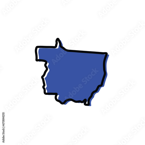 State of Mato Grosso map vector illustration. Brazil state map. photo