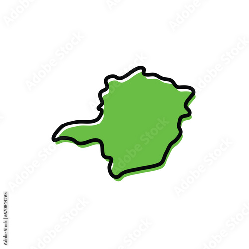 State of Minas map vector illustration. Brazil state map. photo