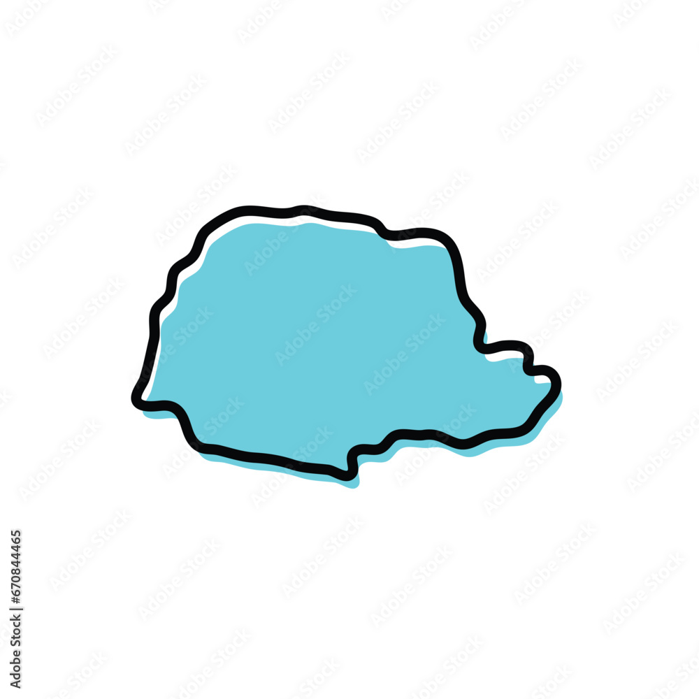 State of Parana map vector illustration. Brazil state map.