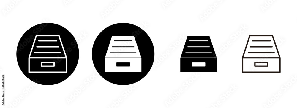 Archive folders icon set illustration. Document vector icon. Archive storage icon. Archive folders icon set illustration. Document vector icon. Archive storage icon.