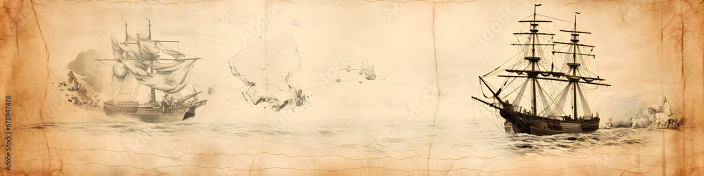 Old paper map illustration background