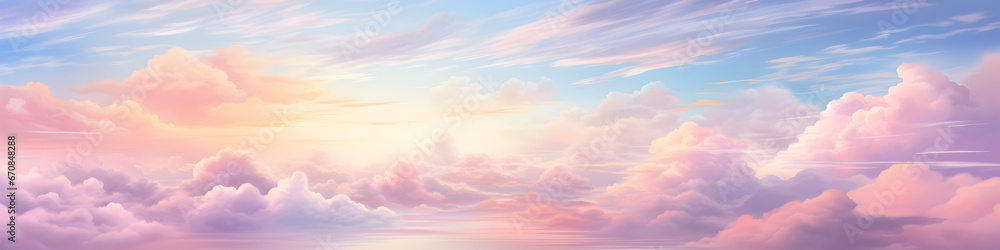 Obraz premium Colorful pastel clouds illustration background