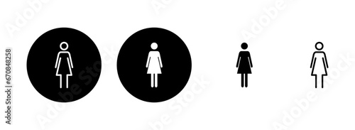 Female icon set illustration. woman sign and symbol
