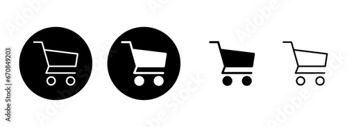 Shopping icon set illustration. Shopping cart sign and symbol. Trolley icon