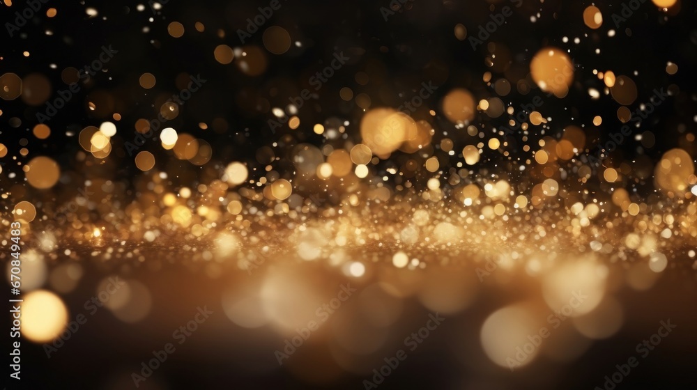 Abstract dark golden bokeh Christmas background Abstract dark golden bokeh Christmas background