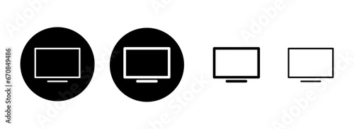Tv icon set illustration. television sign and symbol