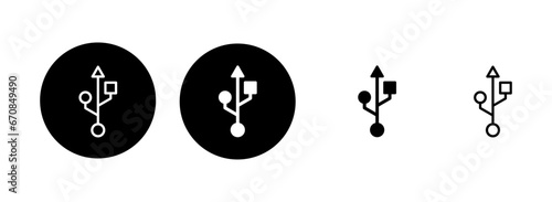 Usb icon set illustration. Flash disk sign and symbol. flash drive sign.