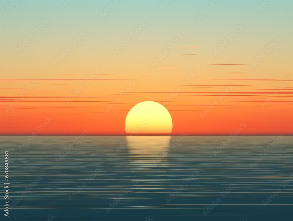Sunset on a calm sea.