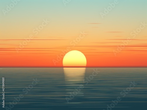 Sunset on a calm sea. © keystoker