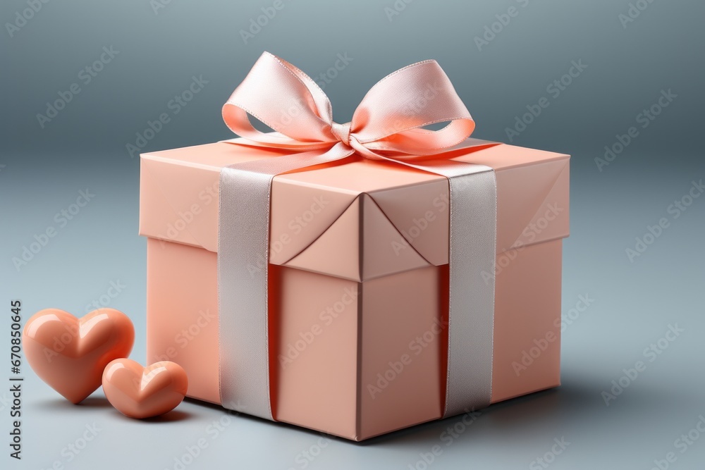 Pastel beige cardboard box with a pastel coral heart-shaped cutout, adding a touch of creativity to packaging, Generative AI Pastel beige cardboard box with a pastel coral heart-shaped cutout, adding a touch of creativity to packaging, Generative AI