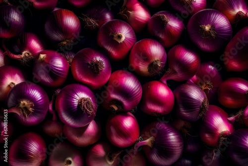 A heap of recently picked red onions.