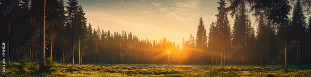 sunlight behind spruce forest background sunlight behind spruce forest background