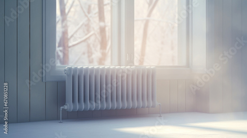 Modern radiator in the room