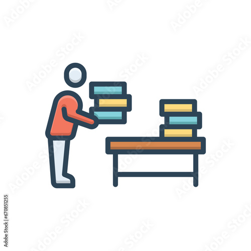 Color illustration icon for keeping