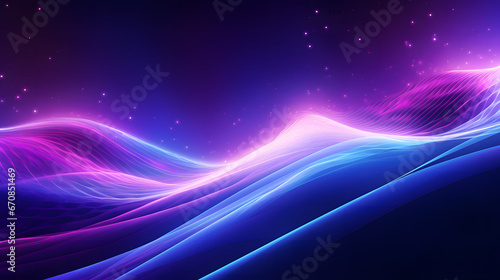 blue and purple wavy background  smooth waves  dynamic motion light trails  futuristic banner or background