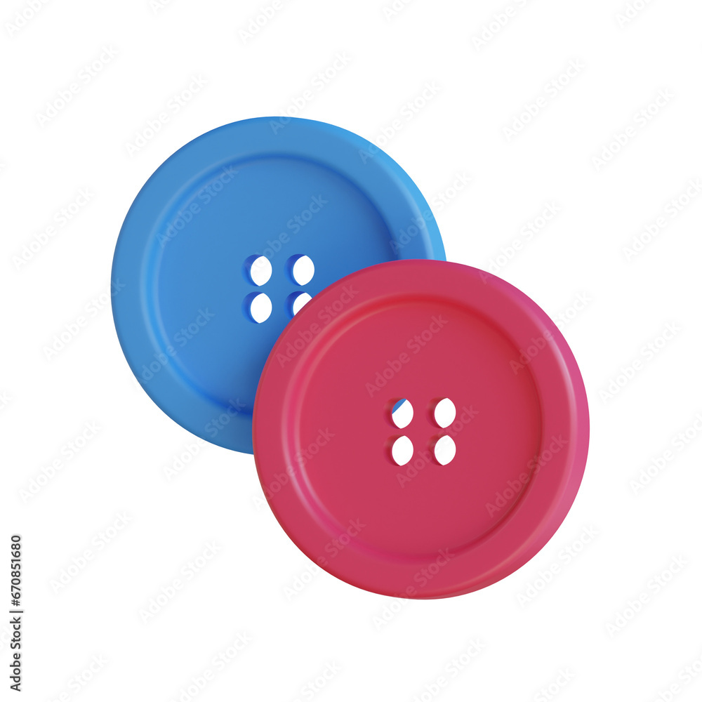 Red Blue Buttons 3D with an Attractive Color Combination for Sewing Projects or Crafts.
3d illustration, 3d element, 3d rendering. 3d visualization isolated on a transparent background Red Blue Buttons 3D with an Attractive Color Combination for Sewing Projects or Crafts.
3d illustration, 3d element, 3d rendering. 3d visualization isolated on a transparent background