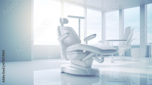 Clean dental office cabinet. Healthy future concept. Sunlit. Ai generative photo